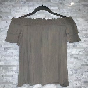 American Eagle Olive Off The Shoulder Top XS